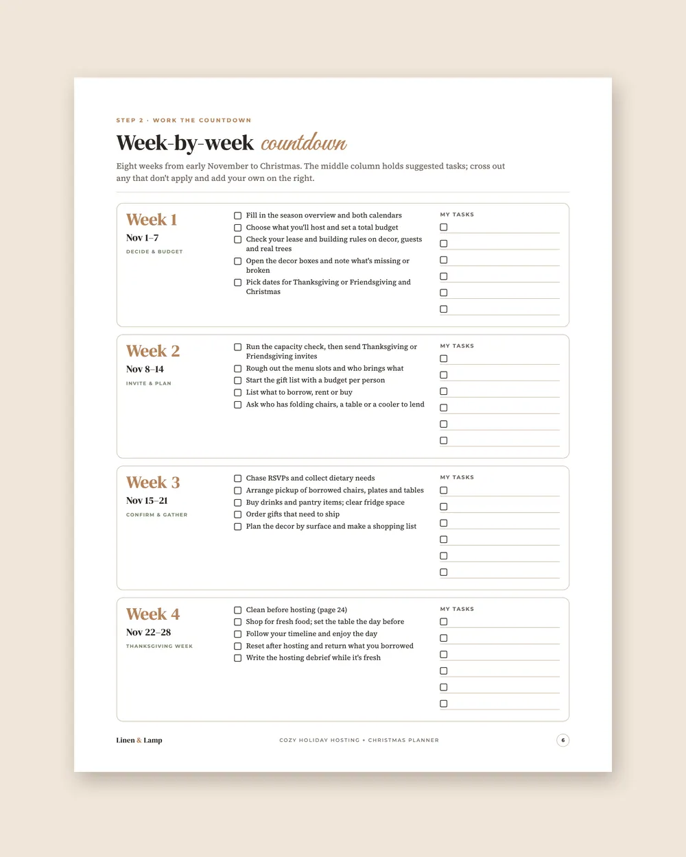 The Cozy Holiday Hosting + Christmas Planner: inside page 3